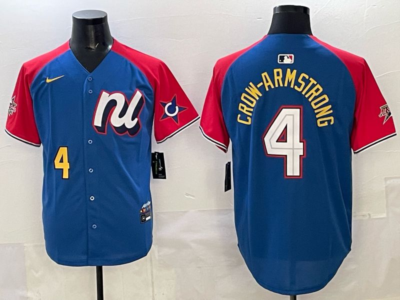 Men Chicago Cubs #4 Crow-Armstrong Blue red All star 2025 Nike MLB Jersey style 05